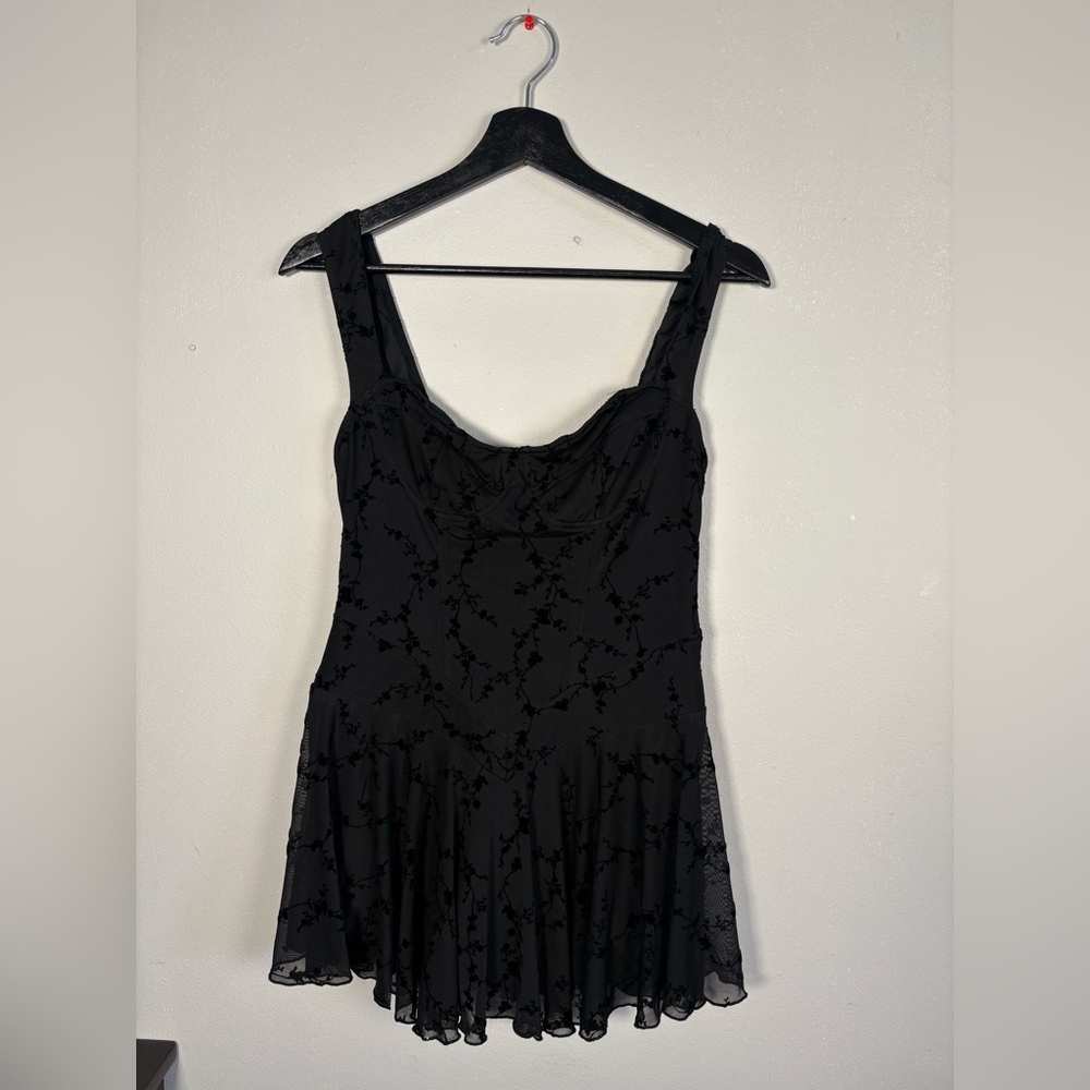 Women's Floral Velvet Ruffle Romper